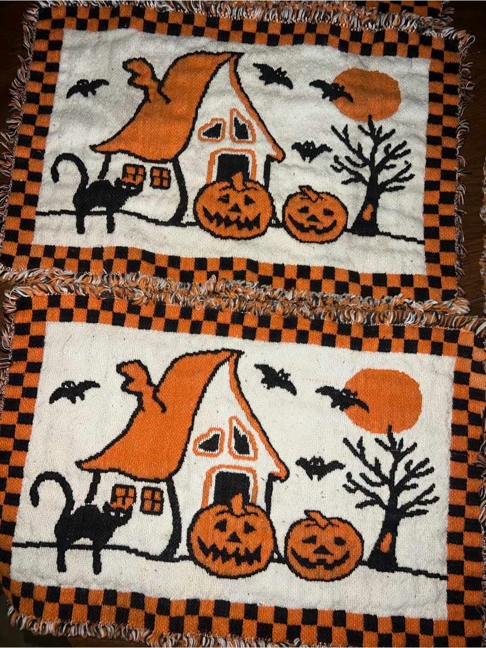 Source Unknown Orange and Black Halloween Placemat Set - Picture 3 of 4